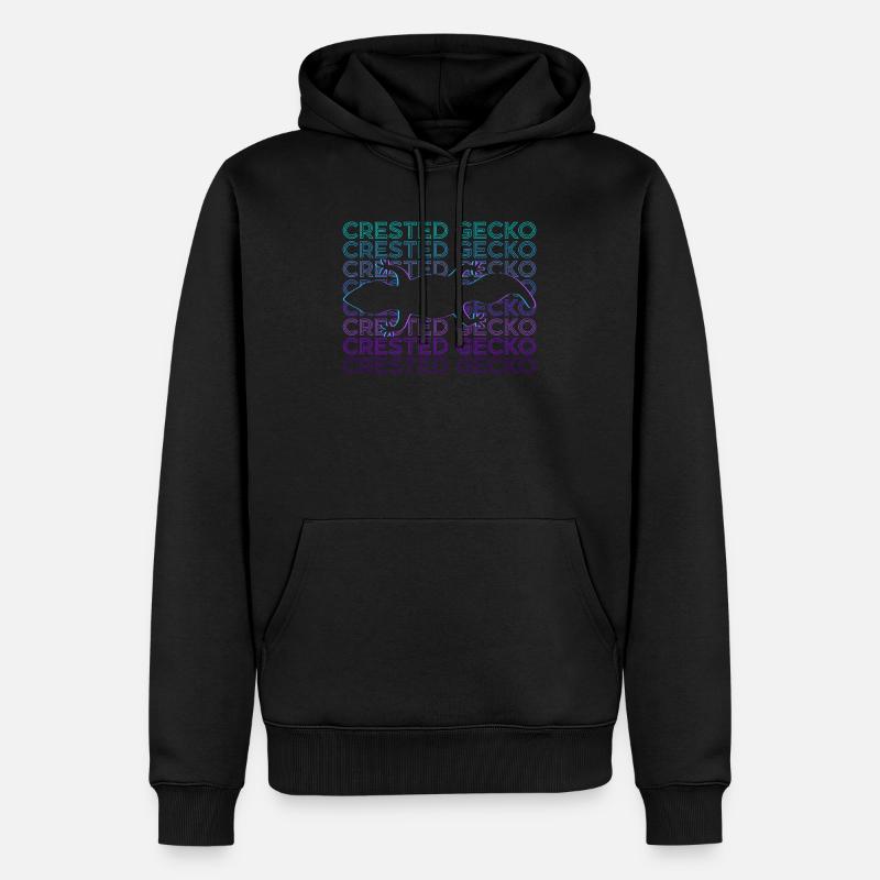 Schopfgecko Retro Geschenk - Männer Premium Bio Hoodie - Schwarz