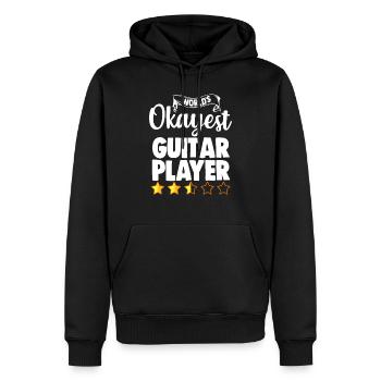 World's Okayest Guitar Player - Men’s Premium Organic Hoodie - black - Front - Nico (187cm)