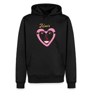 Lustiges Herz von Musik Lovers - Männer Premium Bio Hoodie - Schwarz - Vorne - Nico (187cm)