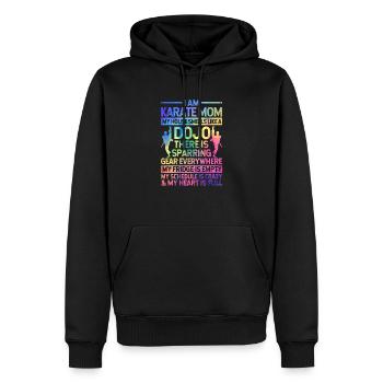 Je suis une mère karaté japonaise mère combat - Sweat à capuche Premium bio Homme - noir - Devant - Nico (187cm)