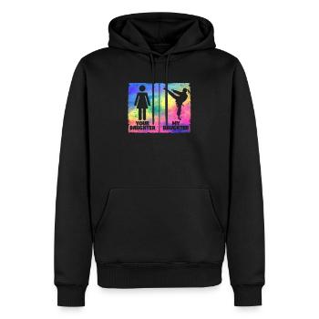 Amoureux des arts martiaux Fier parent - Sweat à capuche Premium bio Homme - noir - Devant - Nico (187cm)
