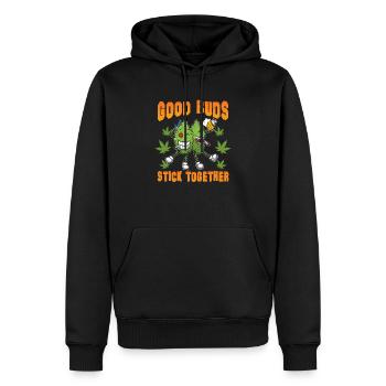 gute Kumpels - Männer Premium Bio Hoodie - Schwarz - Vorne - Nico (187cm)