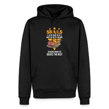 Snail Gift Vineyard Snail - Men’s Premium Organic Hoodie - black - Front - Nico (187cm)
