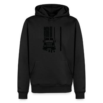 Camion USA - Sweat à capuche Premium bio Homme - noir - Devant - Nico (187cm)