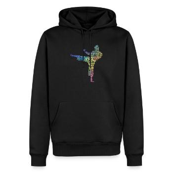 Karaté Arts Martiaux Mot Nuage Okinawa Japonais - Sweat à capuche Premium bio Homme - noir - Devant - Nico (187cm)