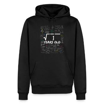 Square Root of 1 1ST Funny Math Birthday - Männer Premium Bio Hoodie - Schwarz - Vorne - Nico (187cm)
