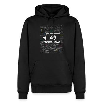 Racine carrée de 49 7TH Funny Math Birthday - Sweat à capuche Premium bio Homme - noir - Devant - Nico (187cm)