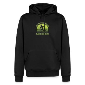 7 Days Without Running Makes One Weak, Läuferin - Männer Premium Bio Hoodie - Schwarz - Vorne - Nico (187cm)