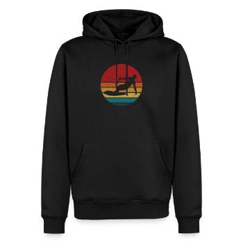 Kiteboard Silhouette Kitesurf Kiteboard Kite - Sweat à capuche Premium bio Homme - noir - Devant - Nico (187cm)