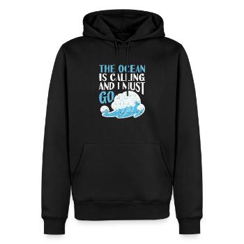 Der Ozean ruft und ich muss gehen Kite Board Surf - Männer Premium Bio Hoodie - Schwarz - Vorne - Nico (187cm)