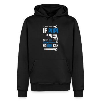 Si Popi ne peut pas réparer personne ne peut grand-père artisan - Sweat à capuche Premium bio Homme - noir - Devant - Nico (187cm)