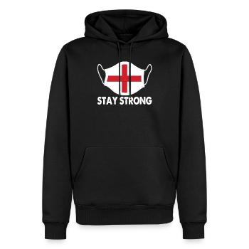 England Flag Stay Strong British - Men’s Premium Organic Hoodie - black - Front - Nico (187cm)