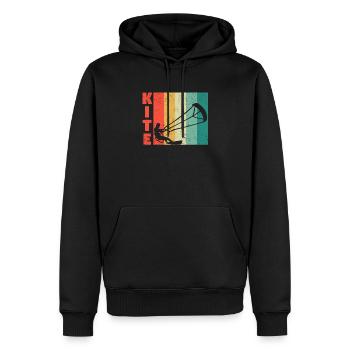 Kiteboarding Kitesurfen Kiteboarder Retro Vintage - Männer Premium Bio Hoodie - Schwarz - Vorne - Nico (187cm)
