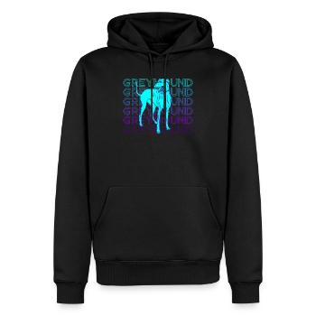 Windhund Retro - Männer Premium Bio Hoodie - Schwarz - Vorne - Nico (187cm)