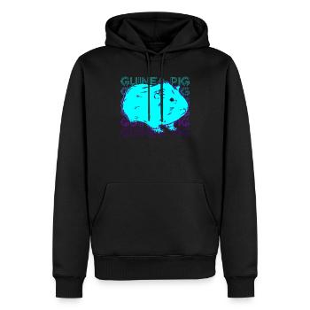 Cochon d’Inde Rétro - Sweat à capuche Premium bio Homme - noir - Devant - Nico (187cm)