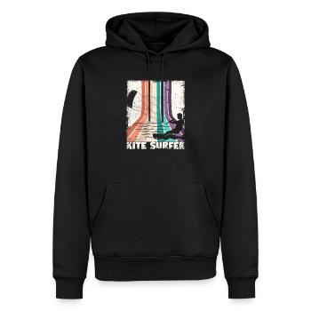 Kite Surfer Vintage Kite Surfing Sport Retro Wind - Men’s Premium Organic Hoodie - black - Front - Nico (187cm)