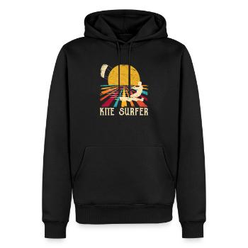 Kite Surfer Vintage Kite Surf Sport Rétro Vent - Sweat à capuche Premium bio Homme - noir - Devant - Nico (187cm)