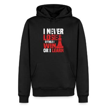 I Never Lose Either I Win Or I Learn Chess Player - Männer Premium Bio Hoodie - Schwarz - Vorne - Nico (187cm)