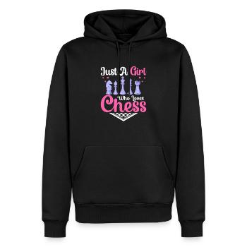 Juste une fille qui aime les échecs Joueur d’échecs Chess Bo - Sweat à capuche Premium bio Homme - noir - Devant - Nico (187cm)