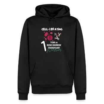 Bone marrow transplant survivor anniversary - Men’s Premium Organic Hoodie - black - Front - Nico (187cm)