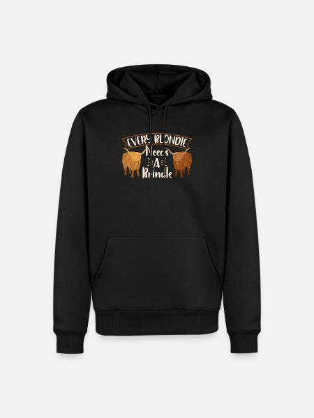 Scottish Highland Cattle Cow - Men’s Premium Organic Hoodie - black