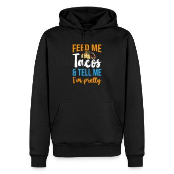 Feed Me Tacos And Tell Me I'm Pretty, Taco Liebe - Männer Premium Bio Hoodie - Schwarz - Vorne - Nico (187cm)