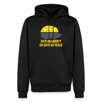 Give Me Liberty Or Give Me Peace - Men’s Premium Organic Hoodie - black - Front - Nico (187cm)