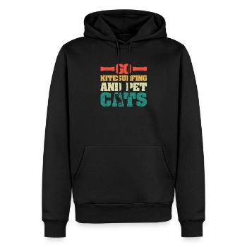 Aller Kitesurf Pet Cats Kitesurfer Cat - Sweat à capuche Premium bio Homme - noir - Devant - Nico (187cm)