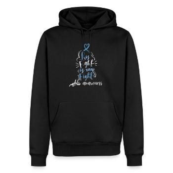 Sensibilisation à la SLA Lou Gehrig’s Disease Warrior pour lui - Sweat à capuche Premium bio Homme - noir - Devant - Nico (187cm)