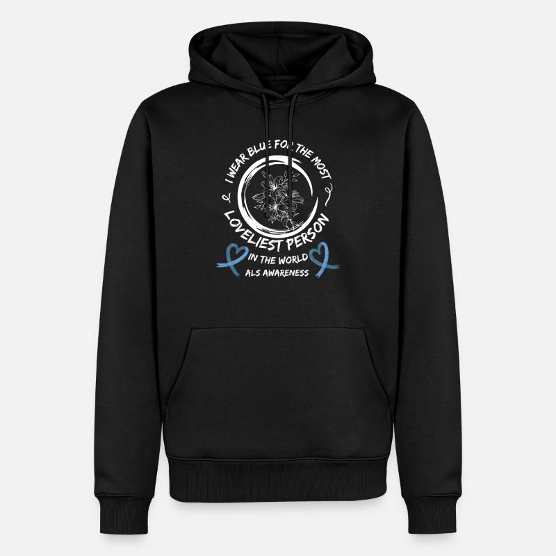 ALS-Bewusstsein Lou Gehrigs Krankheitskrieger - Männer Premium Bio Hoodie - Schwarz