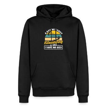 Funny Kiteboarding Ocean Surfer Ein Tag ohne Kite - Männer Premium Bio Hoodie - Schwarz - Vorne - Nico (187cm)