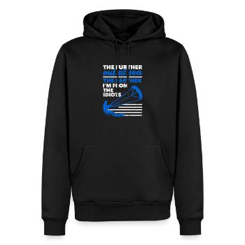 Plus je suis loin sur la mer, plus je suis loin - Sweat à capuche Premium bio Homme - noir - Devant - Nico (187cm)