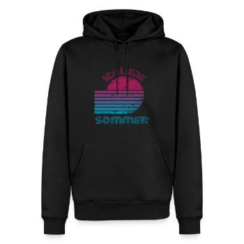 Cool Retro Design Été Amour Plage Palmiers - Sweat à capuche Premium bio Homme - noir - Devant - Nico (187cm)
