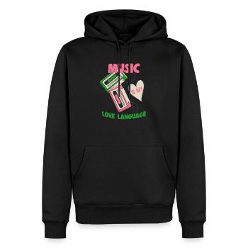 Music Is My Love Language mixtape retro cassettes - Men’s Premium Organic Hoodie - black - Front - Nico (187cm)