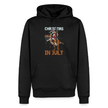Drôle de vacances d’été à la plage Noël en juillet - Sweat à capuche Premium bio Homme - noir - Devant - Nico (187cm)