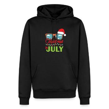 Drôle de vacances d’été à la plage Noël en juillet - Sweat à capuche Premium bio Homme - noir - Devant - Nico (187cm)