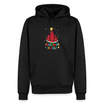 Drôle d’été Plage Vacances Melon d’eau Noël - Sweat à capuche Premium bio Homme - noir - Devant - Nico (187cm)