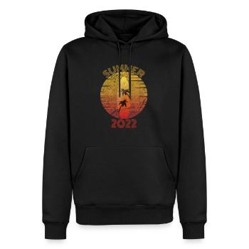 Cooles Retro Design Sommer Strand Palmen Summer - Männer Premium Bio Hoodie - Schwarz - Vorne - Nico (187cm)