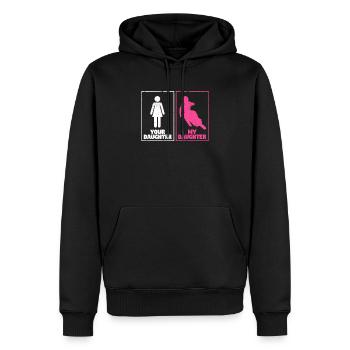 Ta fille Ma fille Drôle de maman motocross - Sweat à capuche Premium bio Homme - noir - Devant - Nico (187cm)