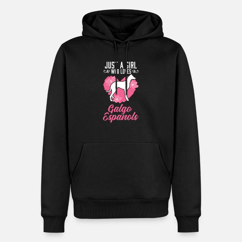 Galgo Espanol Mädchen Spanischer Windhund - Männer Premium Bio Hoodie - Schwarz