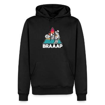 Vintage Dirt Bike Retro Sunset Dirtbike - Men’s Premium Organic Hoodie - black - Front - Nico (187cm)