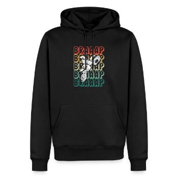Vintage Dirt Bike Retro Sunset Dirtbike - Sweat à capuche Premium bio Homme - noir - Devant - Nico (187cm)