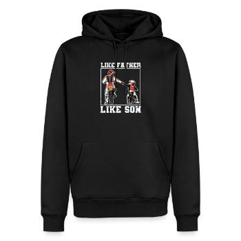 Wie der Vater so der Sohn Moto Cross Braaap Dirt - Männer Premium Bio Hoodie - Schwarz - Vorne - Nico (187cm)