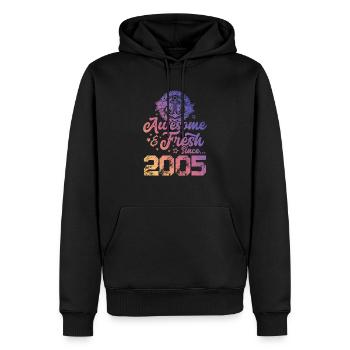 2005 awesome fresh - Männer Premium Bio Hoodie - Schwarz - Vorne - Nico (187cm)