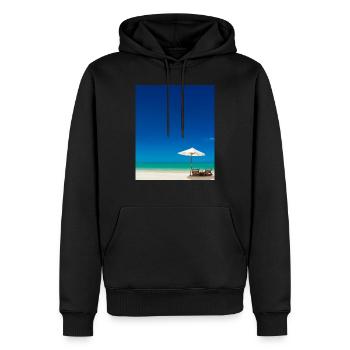 Sommerurlaub Am Sandstrand am Meer - Männer Premium Bio Hoodie - Schwarz - Vorne - Nico (187cm)