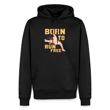 Né pour courir libre Traceur Parkour Free Running - Sweat à capuche Premium bio Homme - noir - Devant - Nico (187cm)