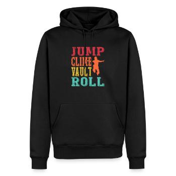 Jump Climb Vault Roll Parkour Traceur - Männer Premium Bio Hoodie - Schwarz - Vorne - Nico (187cm)