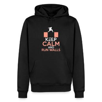 Keep Calm & Run Walls Traceur Parkour - Men’s Premium Organic Hoodie - black - Front - Nico (187cm)