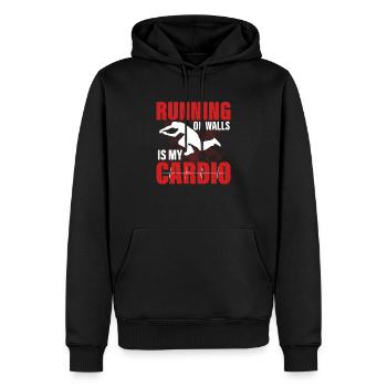 Running On Walls Is My Cardio Parkour Traceur - Men’s Premium Organic Hoodie - black - Front - Nico (187cm)
