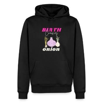 Labor Coach Birthing Coach Doula Union Funny Puns - Men’s Premium Organic Hoodie - black - Front - Nico (187cm)